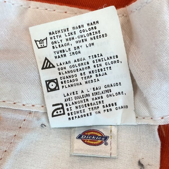 Dickies Canvas Shorts Size 30 Orange Cut Off  Grunge Skateboarding Work - Picture 7 of 11